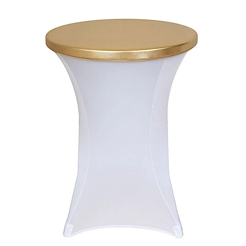 Metallic Spandex Fitted Round Cocktail Table Top Cover