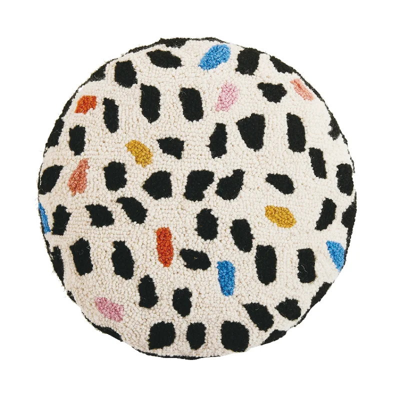 Circle Dots Round Hook Pillow