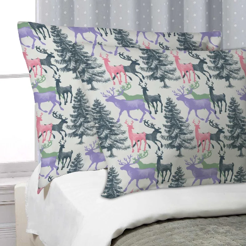 ArtzFolio Deer & Pine Pillow Cover Case