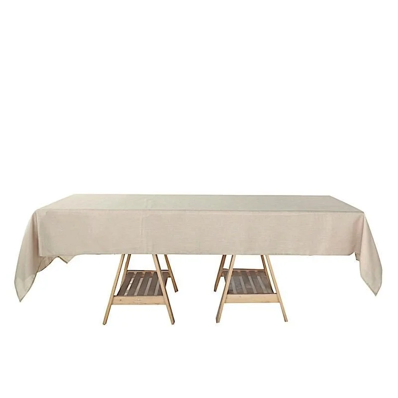 60"x102" Rectangular Premium Faux Burlap Polyester Tablecloth