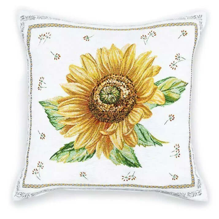 Sunflower Tapestry 18" Pillow Cover by Tissus Toselli