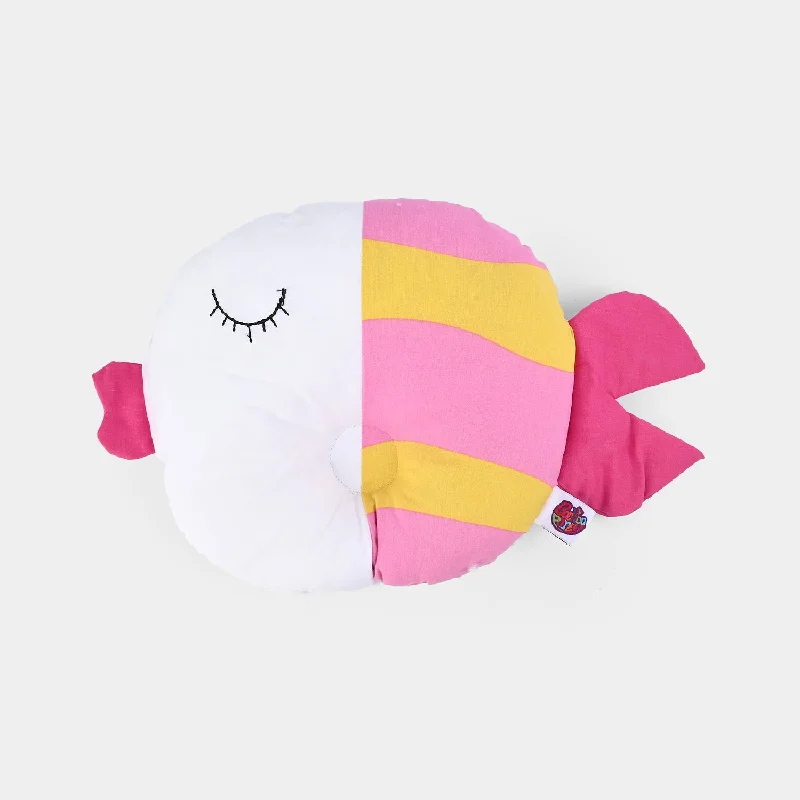 Baby Round Fish Pillow | Pink & Yellow