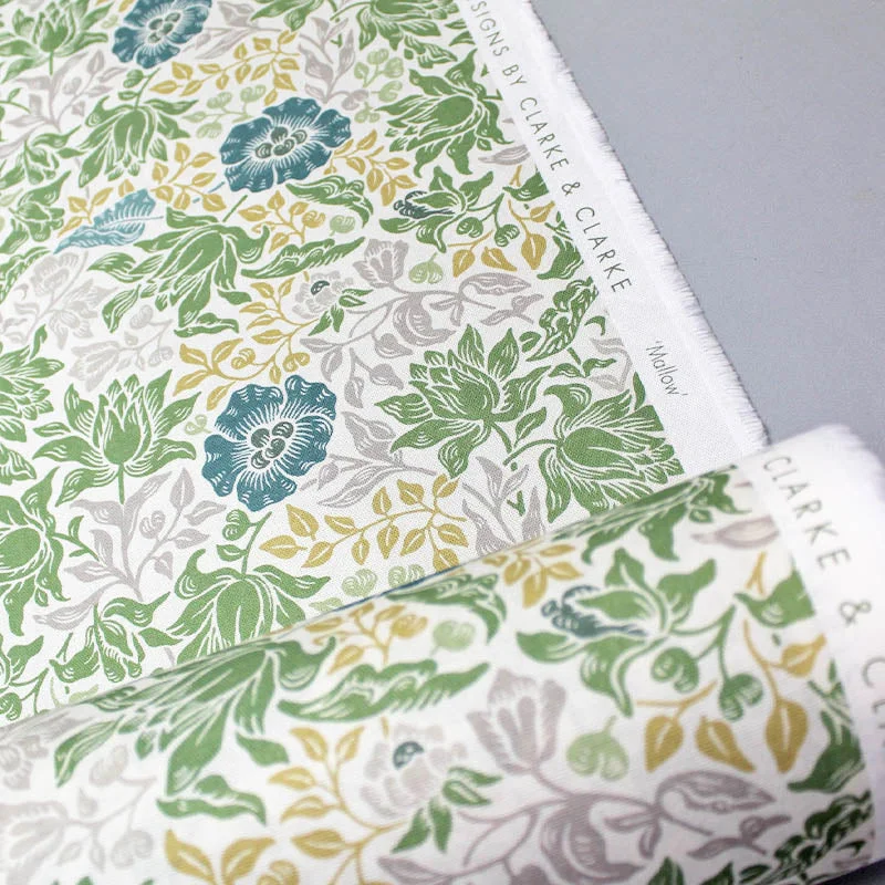 William Morris Soft Furnishing - Mallow - Apple and Linen