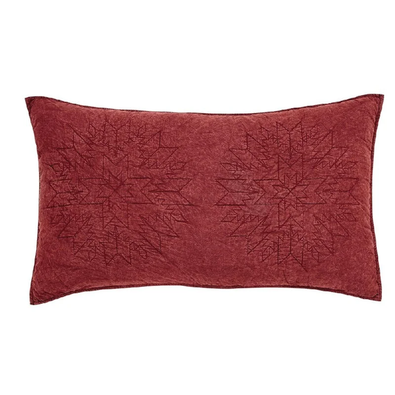 Cheyenne American Red Cotton Lux King Sham