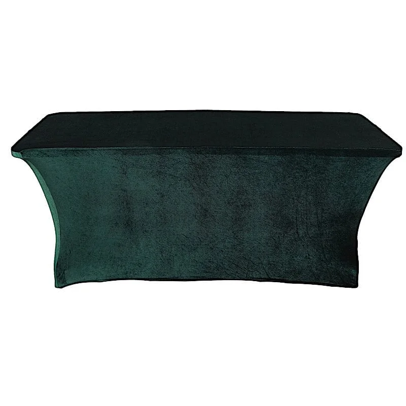 6 ft Fitted Premium Velvet Tablecloth Rectangular Table Cover