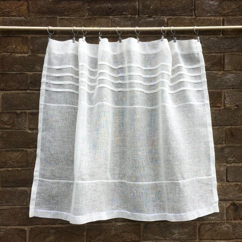 Croft Ivory Sheer Linen Cafe Curtain