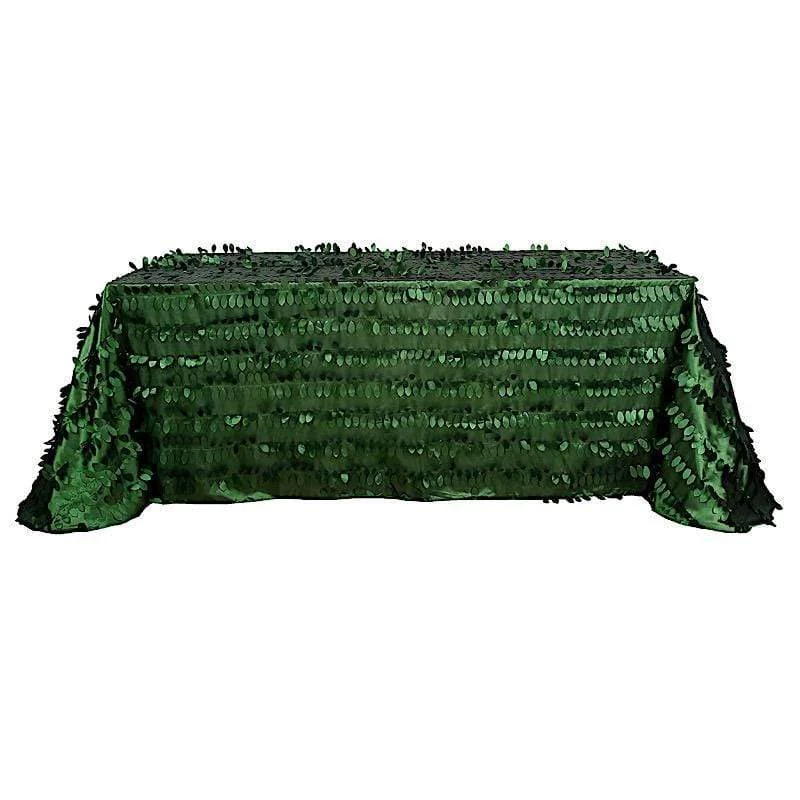 90"x156" Taffeta Rectangular Tablecloth with 3D Leaves Design