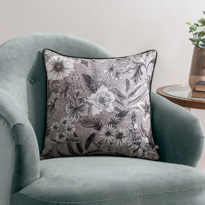 Harlington Botany Floral Piped Cushion Sepia