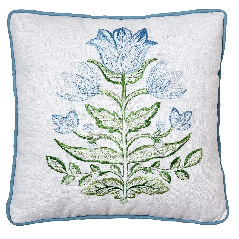 Mughal Flower Embroidered Pillow