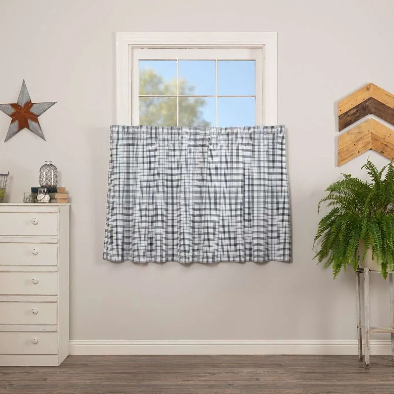 Sawyer Mill Blue Plaid Tier Curtain Set VHC Brands