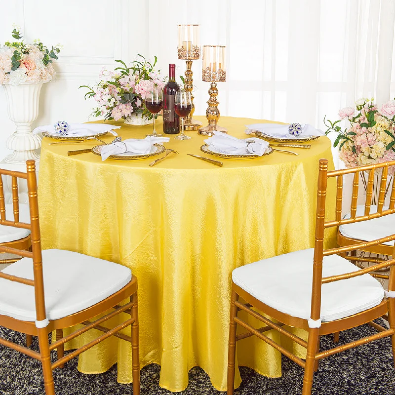 108" Seamless Round Crushed Taffeta Tablecloth - Canary Yellow (1pc)