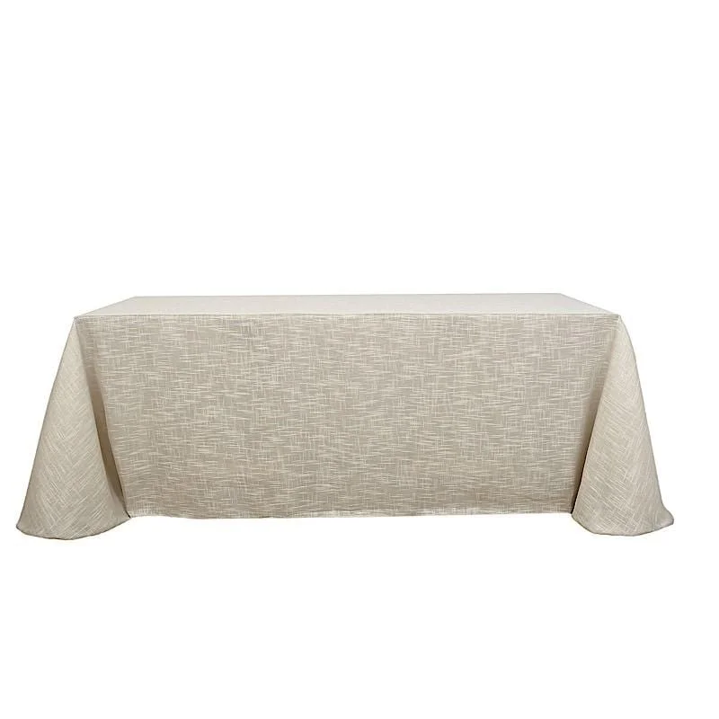 90"x156" Rectangular Premium Faux Burlap Polyester Tablecloth