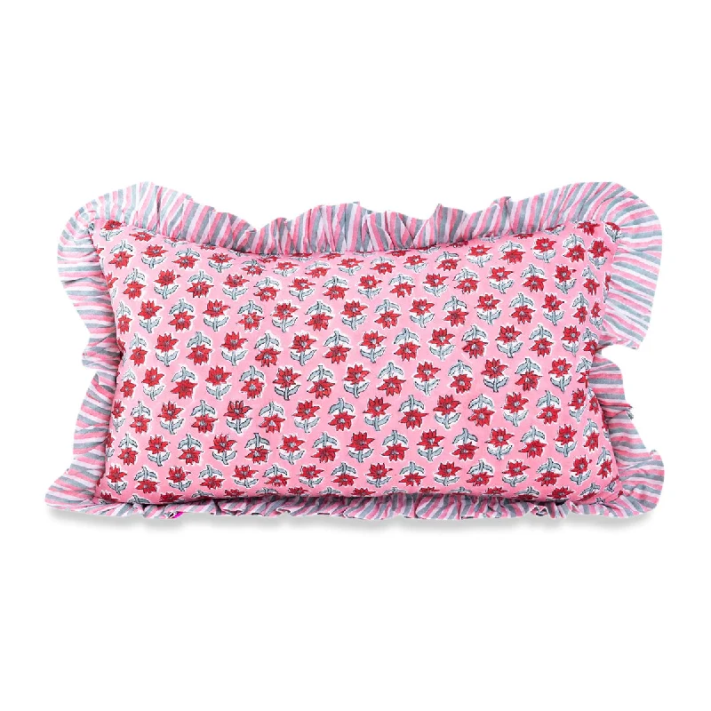 Ruffle Lumbar Pillow in Sabrina