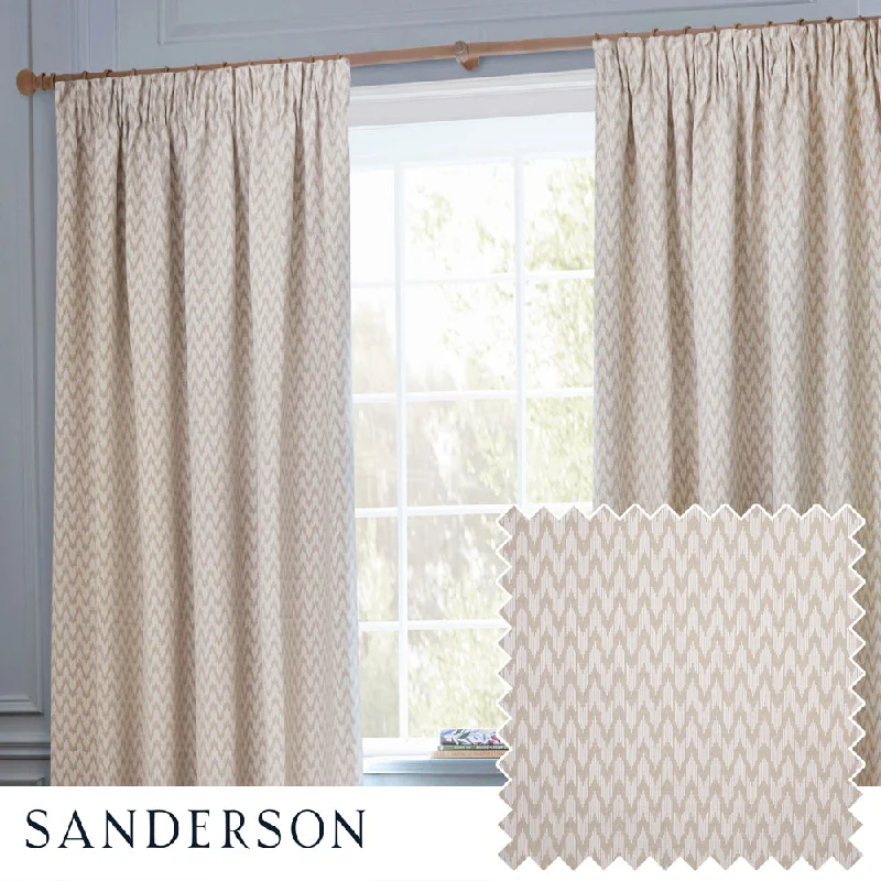 Hutton Jacquard Pencil Pleat Curtains Linen