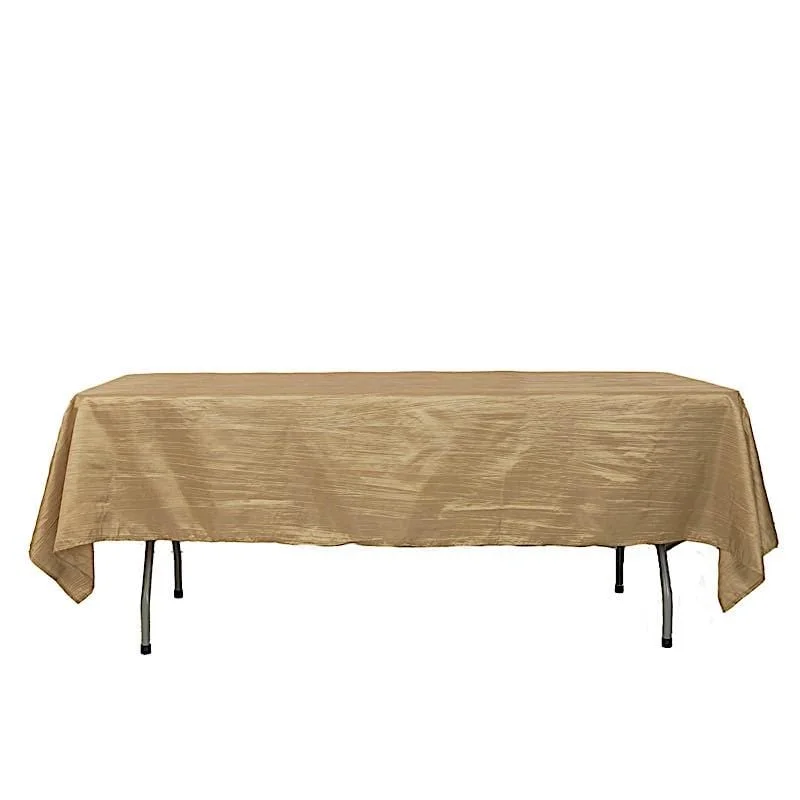 60" x 102" Accordion Metallic Crinkled Taffeta Rectangular Tablecloth