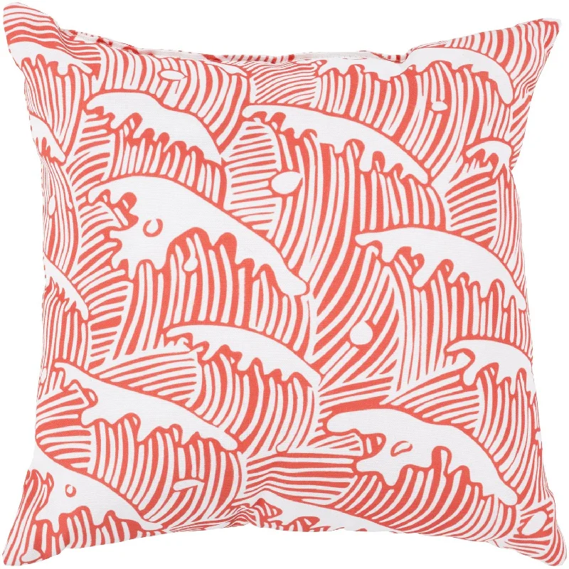 Rain Coral & Ivory Pillow