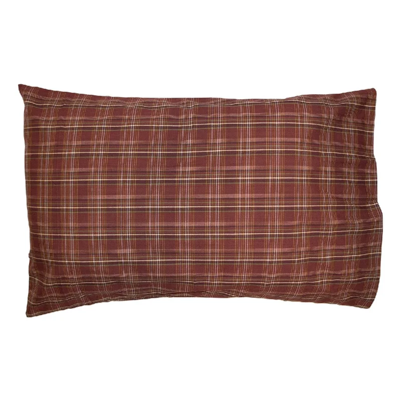 Rust Plaid Pillow Case Set