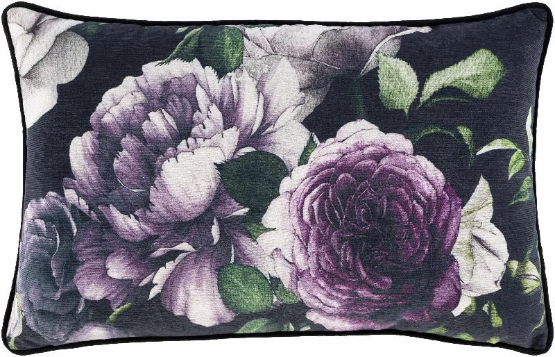 Merrylands Purple Floral Elegance Lumbar Pillow - Clearance