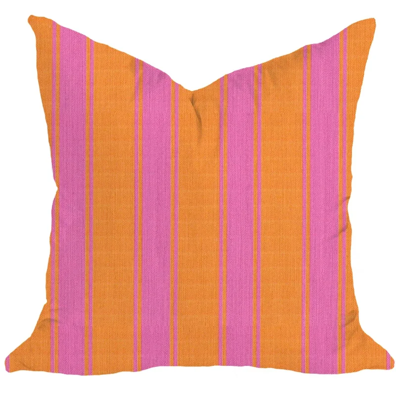 Riviera Pillow Cover in Tangerine and Pink Mauve