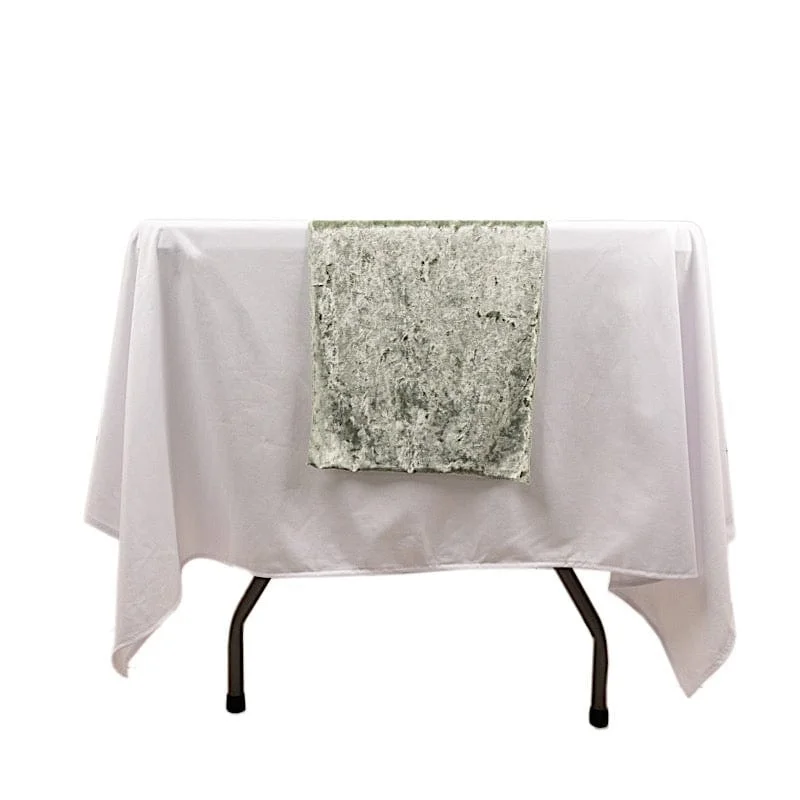 12"x108" Premium Crushed Velvet Table Runner Wedding Linens