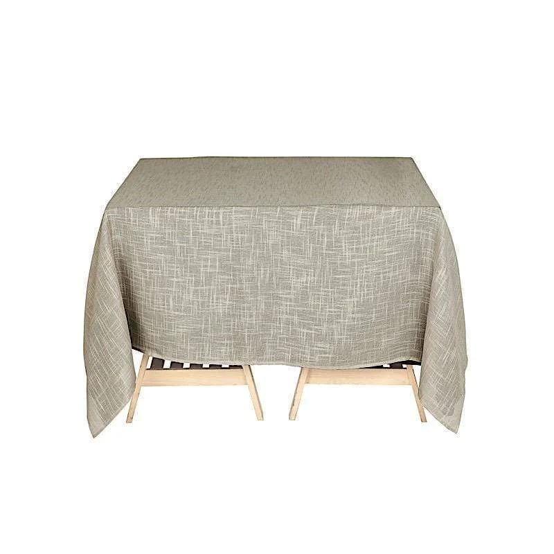 72"x72" Premium Faux Burlap Polyester Square Table Overlay