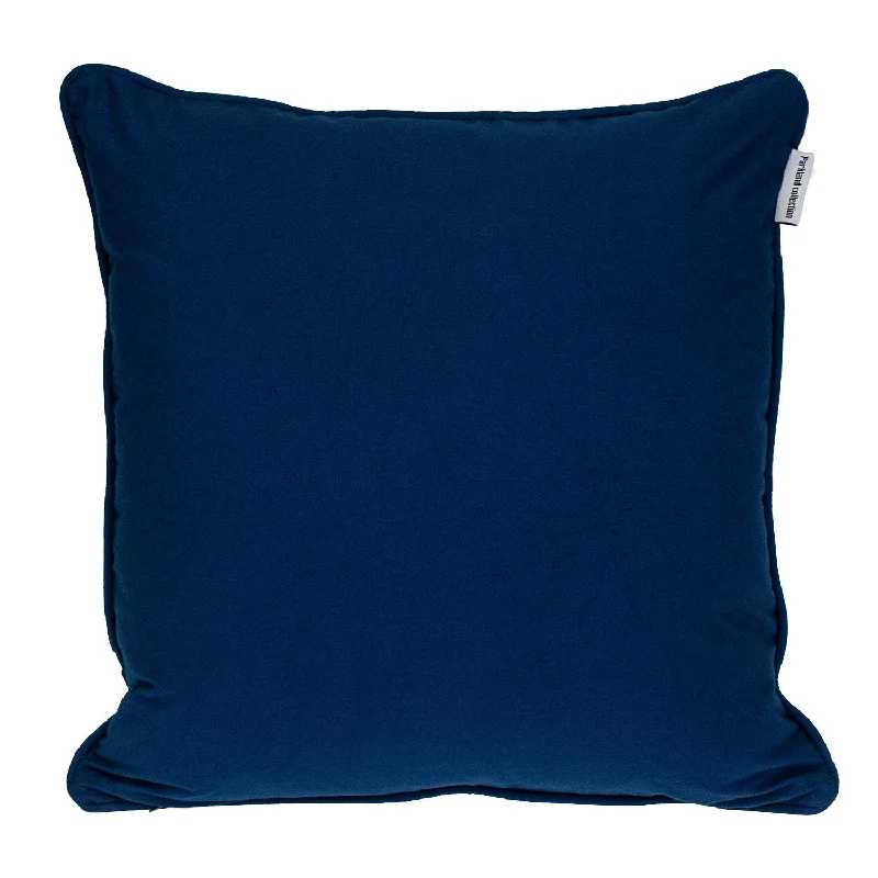 18" X 18" Blue 100% Cotton Greek Key Zippered Pillow