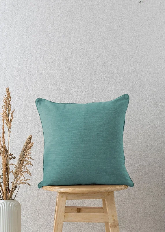 Solid aqua blue 100% cotton plain cushion cover for sofa