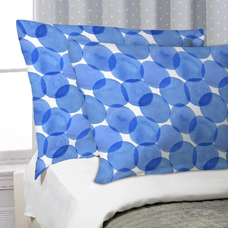 ArtzFolio Watercolor Blue Circles Pillow Cover Case