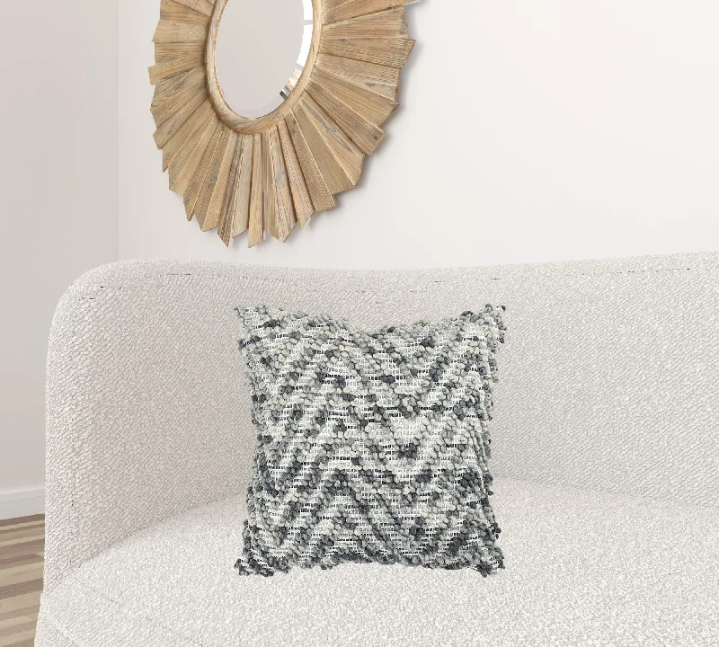 Gray White Chevron Dimensional Throw Pillow