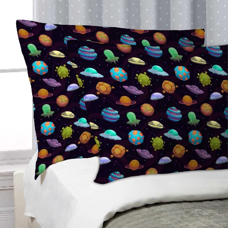 ArtzFolio UFOs & Planets Pillow Cover Case