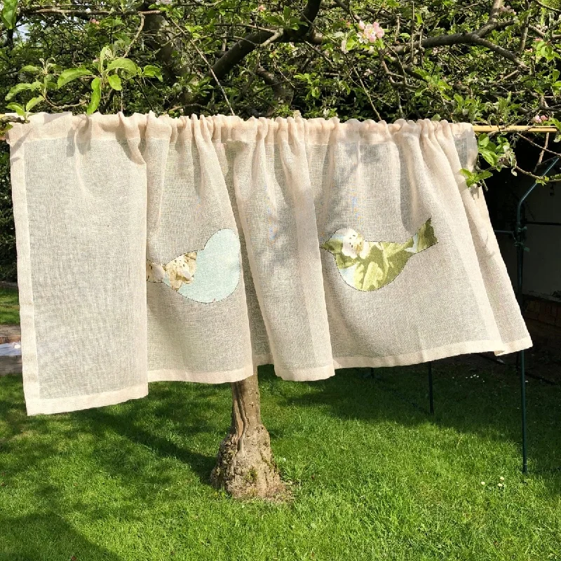 Bird Linen Net Valance