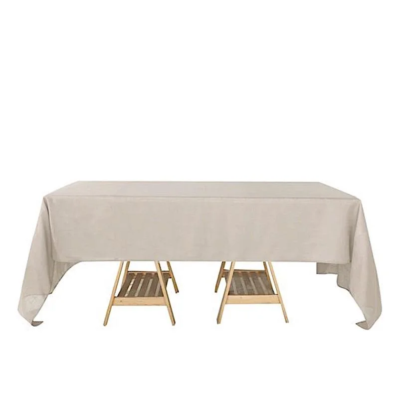 60"x126" Rectangular Premium Faux Burlap Polyester Tablecloth