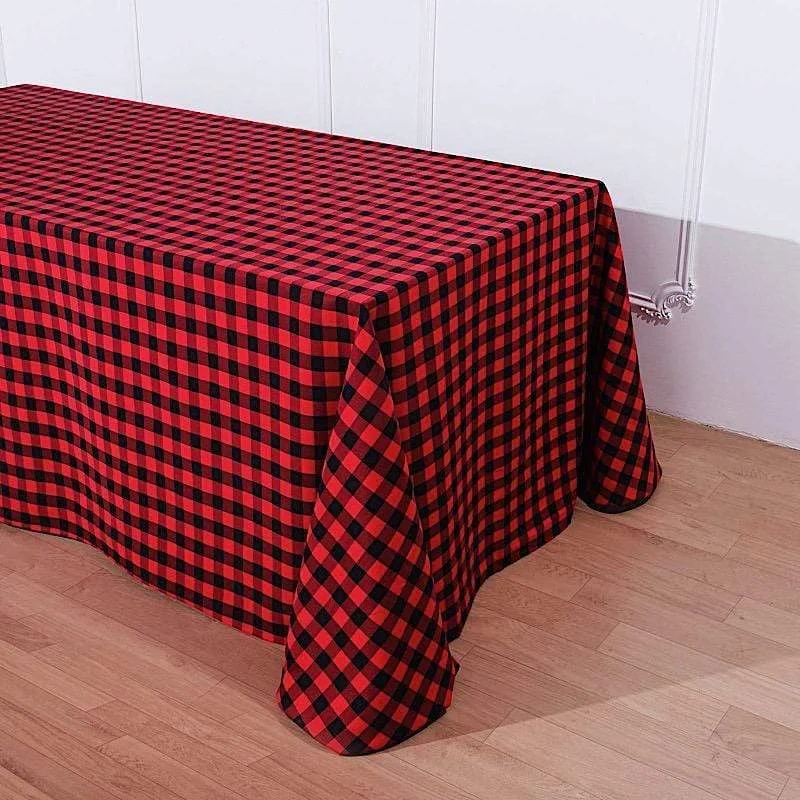 90x132" Checkered Gingham Polyester Tablecloth