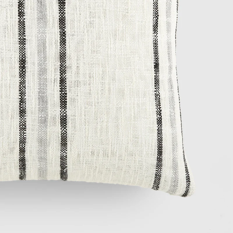 Yarn-Dyed Framed Stripe Decor Throw Pillow