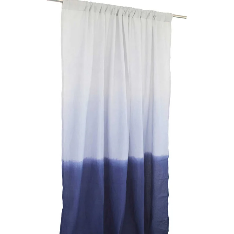 Navy Blue Ombre Cotton Curtain