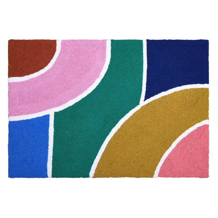 Color Waves Hook Rug