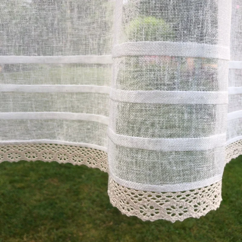 Lowton Sheer Ivory Lace Cafe Curtain