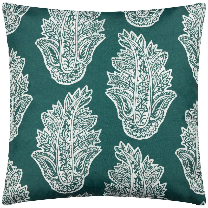 Kalindi Paisley Outdoor Cushion Teal