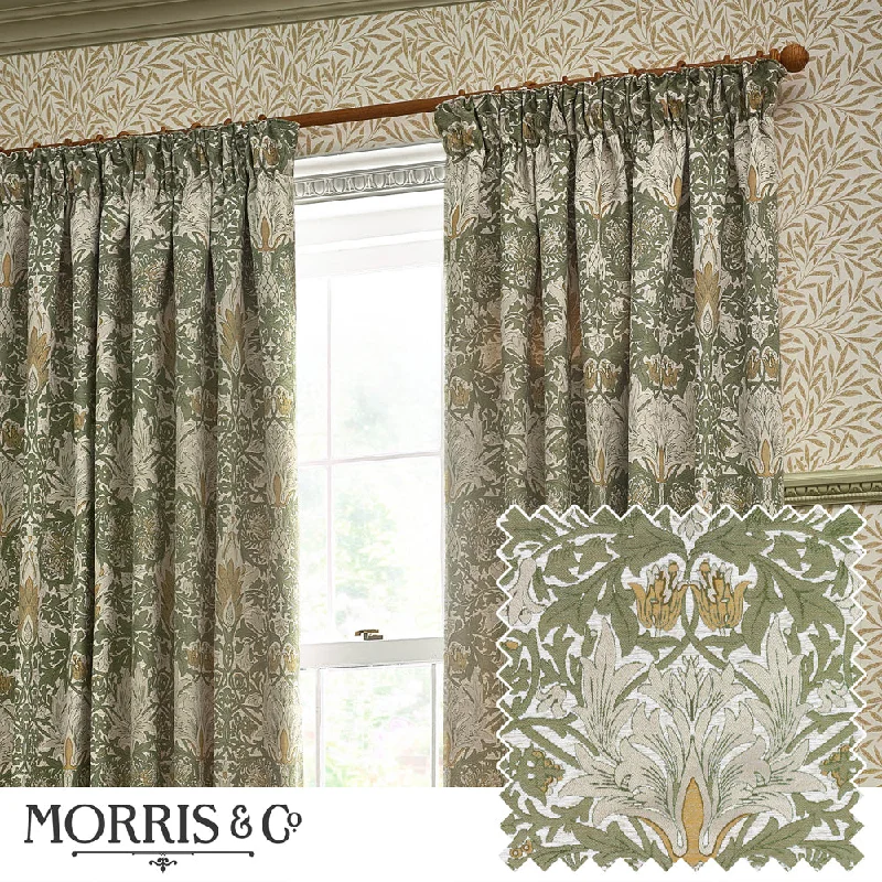 Snakeshead Jacquard Chenille Pencil Pleat Curtains Sunflower/Stone