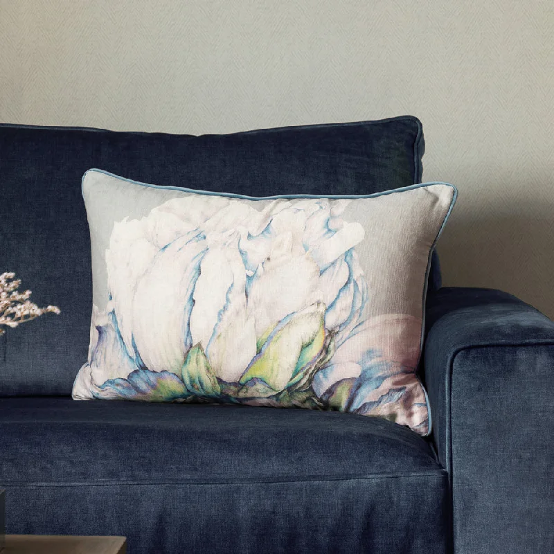 Alston Printed Feather Cushion Bluebell