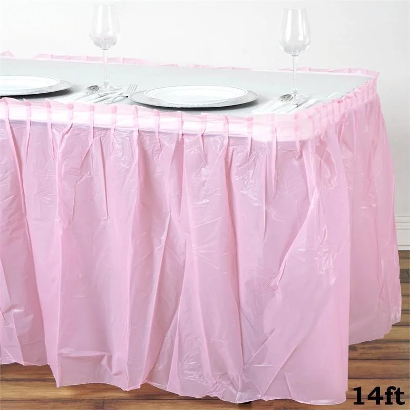 14 feet Plastic Disposable Table Skirt