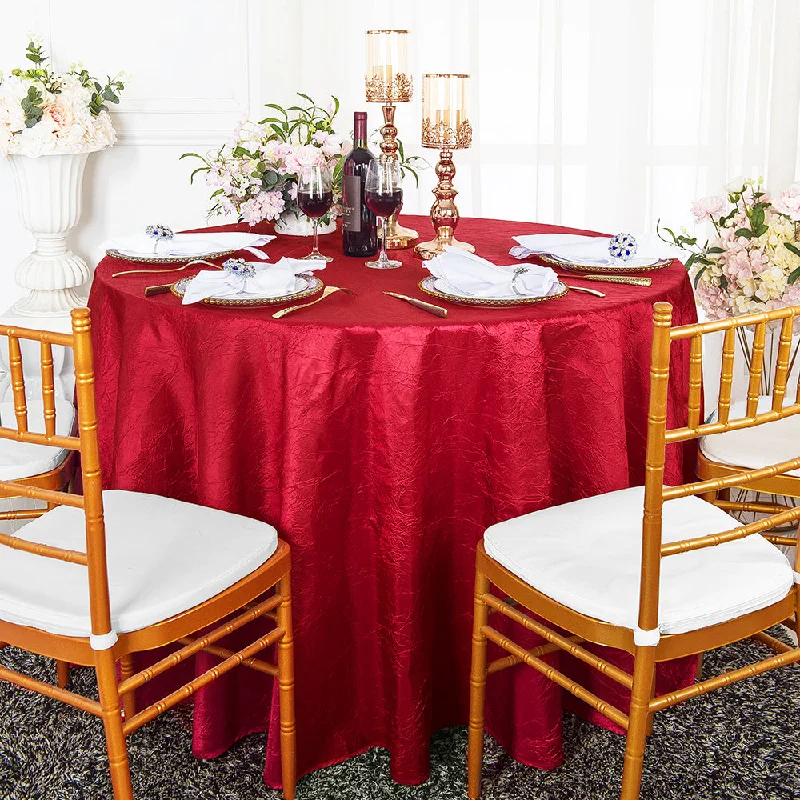 108" Seamless Round Crushed Taffeta Tablecloth - Apple Red (1pc)