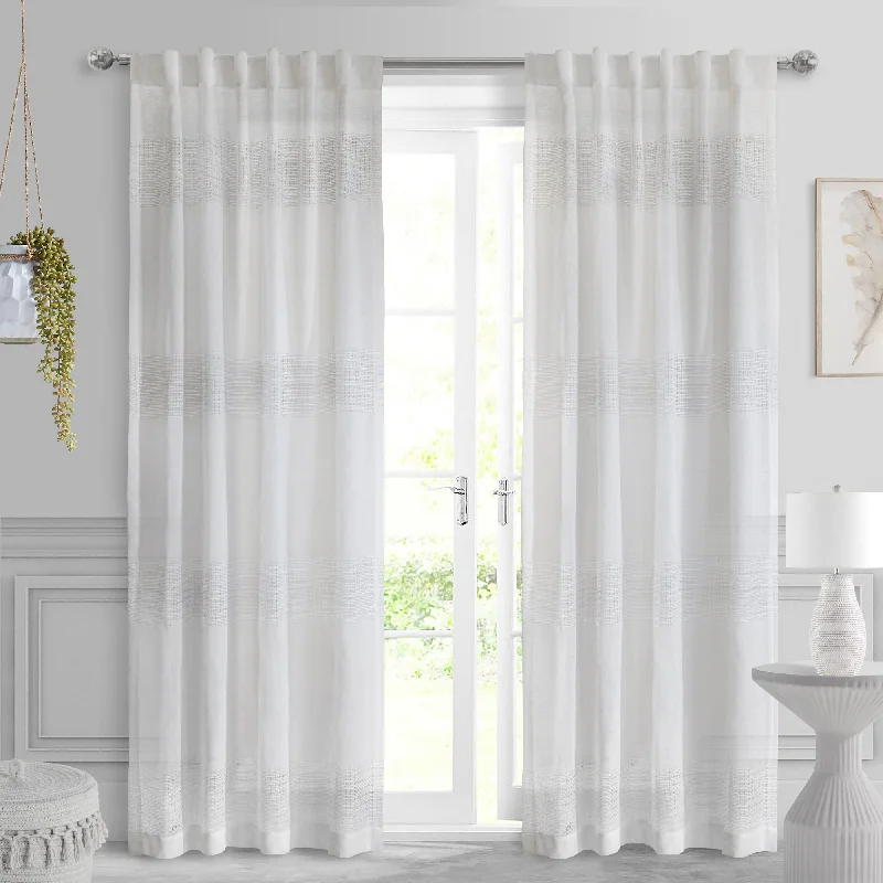 Hidden Tab curtain panel - Clara - White - 52 x 95''