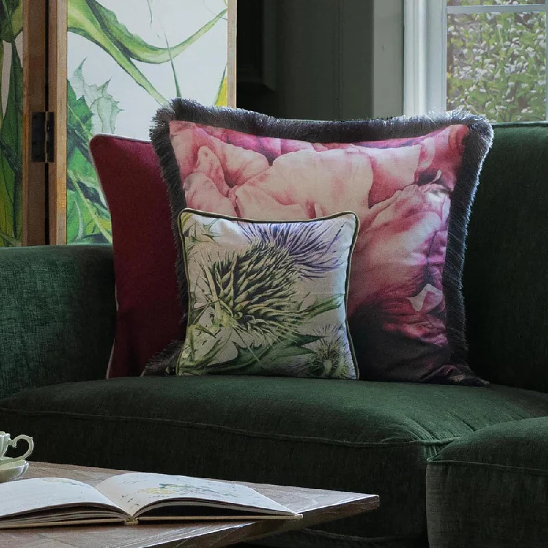 Penton Small Printed Feather Cushion Damson