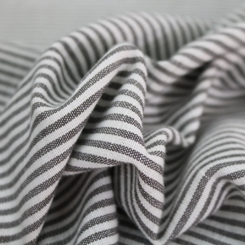 Chambray Stripe Home Furnishing Fabric - Grey