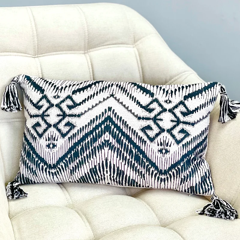 Black Boho Long Pillow