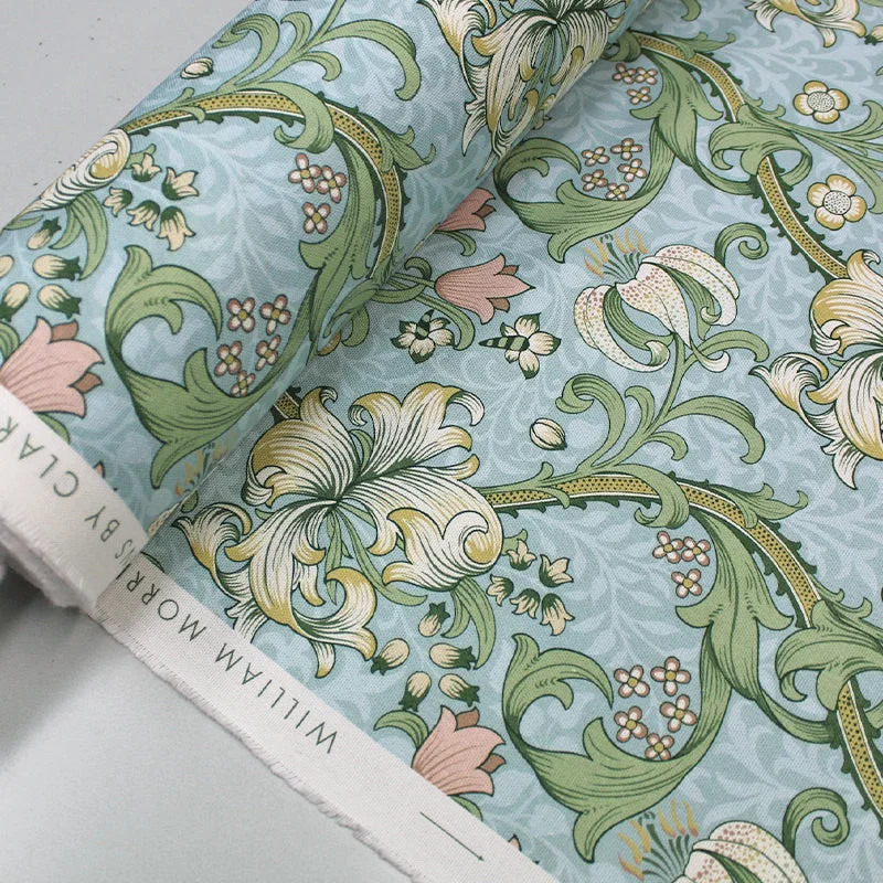 William Morris Soft Furnishing - Golden Lily - Apple and Blush