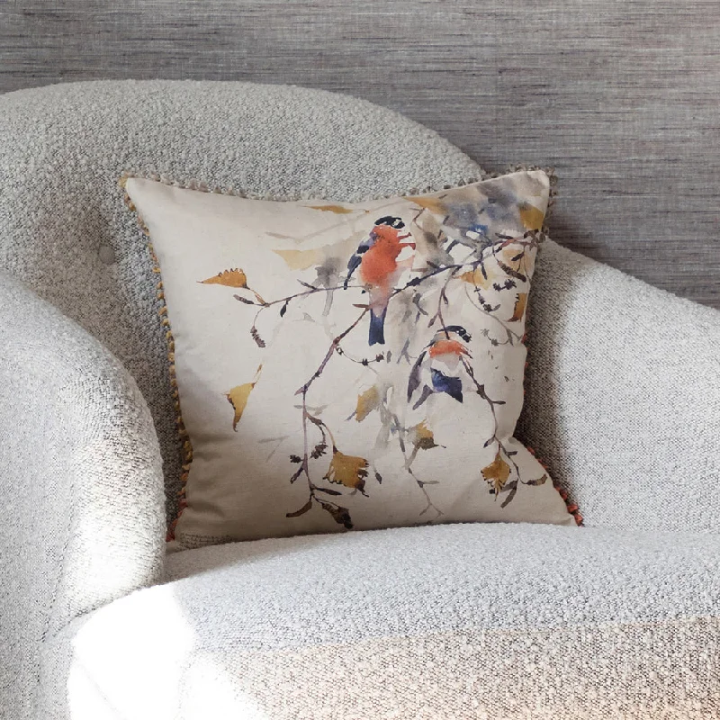 Mayflower Printed Feather Cushion Stone