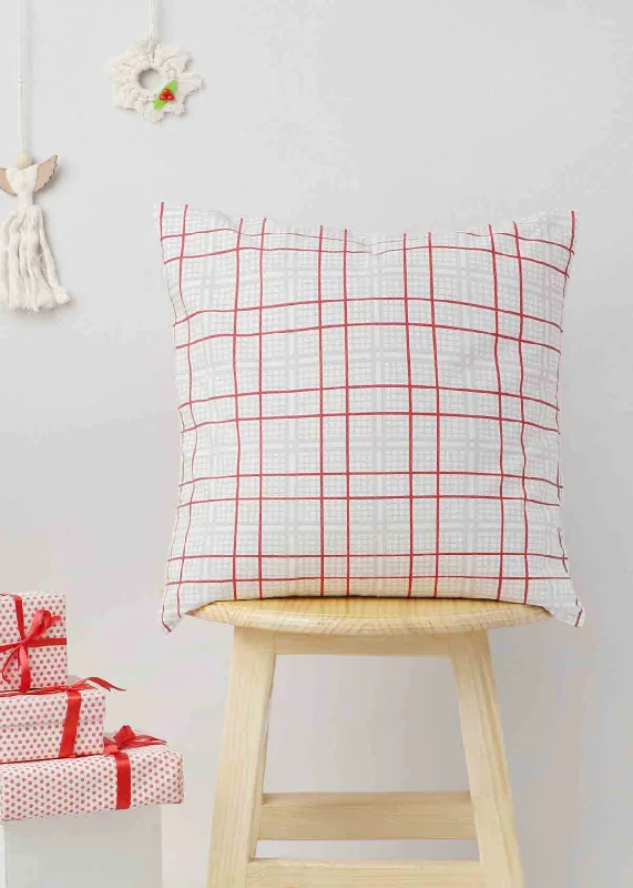 Tartan Cushion Cover - Red