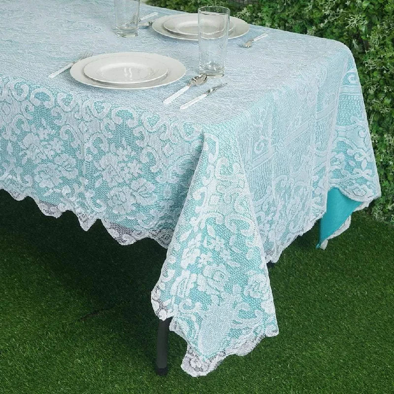 60" x 108" Floral Lace Rectangular Tablecloth